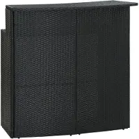 vidaXL Table de bar de jardin noire 120x55x110 cm Poly rotin