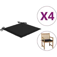 vidaXL Coussin pour chaise de jardin 4 pcs. noir 50x50x3 cm tissu Oxford