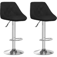 vidaXL Tabouret de bar 2 pcs. noir similicuir