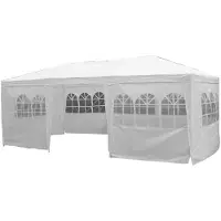 Huismerk Pavillon HI avec parois latérales, 3 x 6 m, blanc