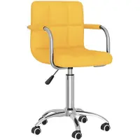 vidaXL Chaise de bureau pivotante jaune moutarde Tissu