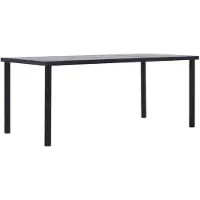 vidaXL Table de salle à manger noire et gris béton 200 x 100 x 75 cm MDF