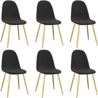 vidaXL Chaises de salle à manger 6 pcs. noir velours