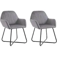 vidaXL Chaises à manger lot de 2 gris velours249804