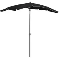 vidaXL Parasol avec mât 200x130 cm noir