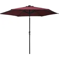 vidaXL Parasol avec éclairage LED Mât en acier 300 cm rouge bordeaux