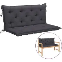 vidaXL Coussin pour banc de jardin Anthracite 120x(50+50)x7 cm Tissu Oxford