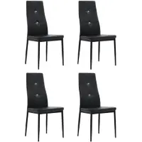 vidaXL Chaise de salle à manger 4 pcs. noir similicuir