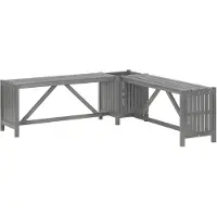 vidaXL Banc d'angle de jardin avec bac à plantes 117 cm Bois massif acacia gris