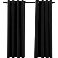 vidaXL Rideaux occultants Aspect de lin 2 pcs Anthracite 140x175 cm