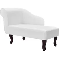 vidaXL Chaise longue Blanc Similicuir