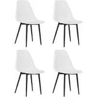 vidaXL Chaises de salle à manger 4 pcs. Blanc PP