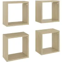 vidaXL Étagères cube murales 4 pcs Chêne sonoma 26x15x26 cm