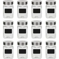 vidaXL Bocaux à provisions avec autocollant 12 pcs. 300 ml