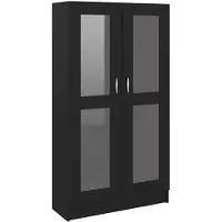 vidaXL Armoire à vitrine Noir 82,5x30,5x150 cm Bois d'ingénierie