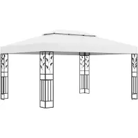vidaXL Pavillon avec double toit 3x4 m Blanc