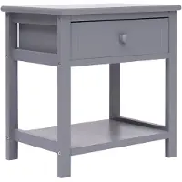vidaXL Table de chevet Gris 40x29x42 cm Bois de Paulownia