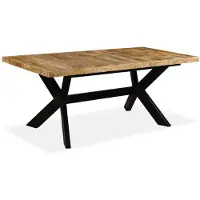 vidaXL Table de salle à manger en bois massif de manguier et structure en acier 180 cm