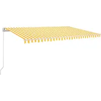 vidaXL Store manuel rétractable 500x300 cm jaune et blanc