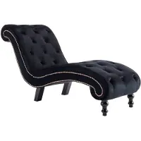 vidaXL Chaise longue noir velours