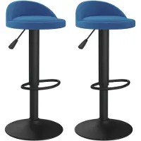 vidaXL Tabouret de bar 2 pcs. Velours bleu