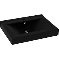 vidaXL Lavabo de luxe avec trou de robinetterie noir mat 60x46 cm Céramique