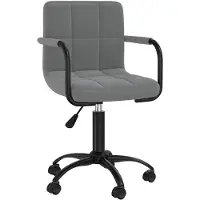 vidaXL Chaise de bureau pivotante gris foncé velours