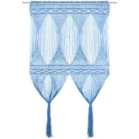 vidaXL Rideau en macramé Bleu 140x240 cm Coton