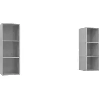 vidaXL Armoires murales TV 2 pcs. Gris béton Bois composite