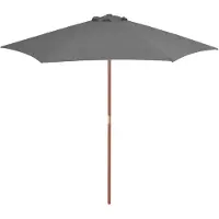 vidaXL Parasol avec mât en bois 270 cm Anthracite