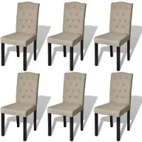 vidaXL Chaises de salle à manger 6 pcs. Tissu beige