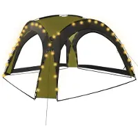 vidaXL - Partyzelt mit LED- und 4 Seitenwänden 3.6x3.6x2,3 m Grün