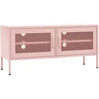 vidaXL Armoire TV rose 105x35x50 cm Acier