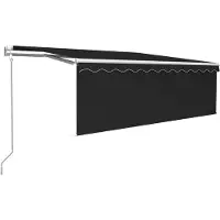 vidaXL Auvent avec store, LED et capteur de vent 4x3 m couleur anthracite
