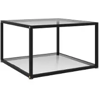 vidaXL Table basse transparente 60x60x35 cm verre trempé