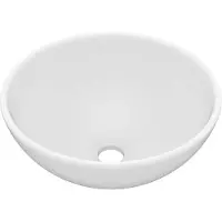 vidaXL Lavabo de luxe rond mat blanc 32,5x14 cm Céramique