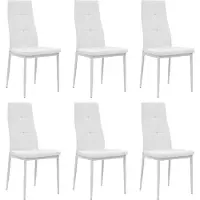 vidaXL Chaises de salle à manger 6 pcs. Similicuir blanc