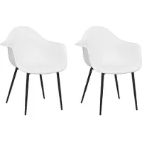 vidaXL Chaises à manger lot de 2 blanc PP