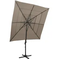 vidaXL Parasol avec mât en aluminium 4 couches Taupe 250x250 cm