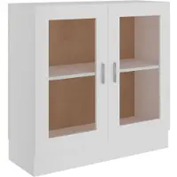 vidaXL Armoire à vitrine Blanc 82,5x30,5x80 cm Bois d'ingénierie