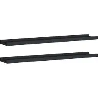 vidaXL Étagères à rebord pour cadre photo 2 pcs Noir 80x9x3 cm MDF