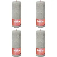 Bolsius Bougies pilier rustiques Shine 4 pcs 190x68 mm Gris sableux