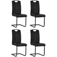 vidaXL Chaise cantilever 4 pièces noir similicuir