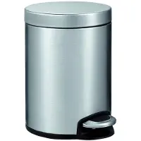 EKO Poubelle à pédale Serene 5 litres, acier inoxydable mat, 26,5 x 20,3 x 29 cm