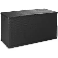 vidaXL Boîte de rangement de jardin anthracite 120x56x63 cm PP rotin