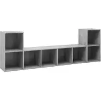 vidaXL Armoires TV 4 pcs. Gris béton 72x35x36,5 cm Bois composite