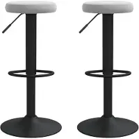 vidaXL Tabouret de bar 2 pcs velours gris clair