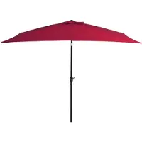 vidaXL Parasol avec mât métallique 300x200 cm rouge bordeaux