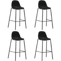 vidaXL Tabouret de bar 4 pcs. noir tissu