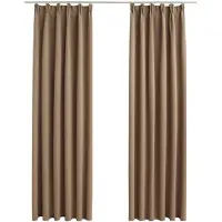 vidaXL Rideaux occultants avec crochets 2 pcs Taupe 140x225 cm